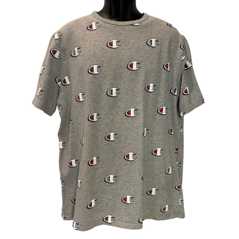 Men’s Champion Heritage Cotton Tee Size XL Gray Short Sleeve Crew Neck T-Shirt